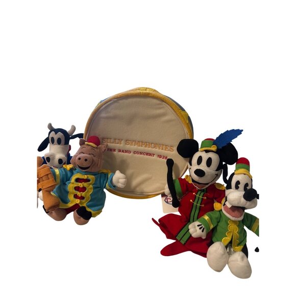 Disney Store Silly Symphonies The Band Concert 1935 Plush Set With Storage Drum - Picture 3 of 5